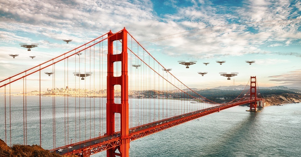 golden gate bridge san francisco drones